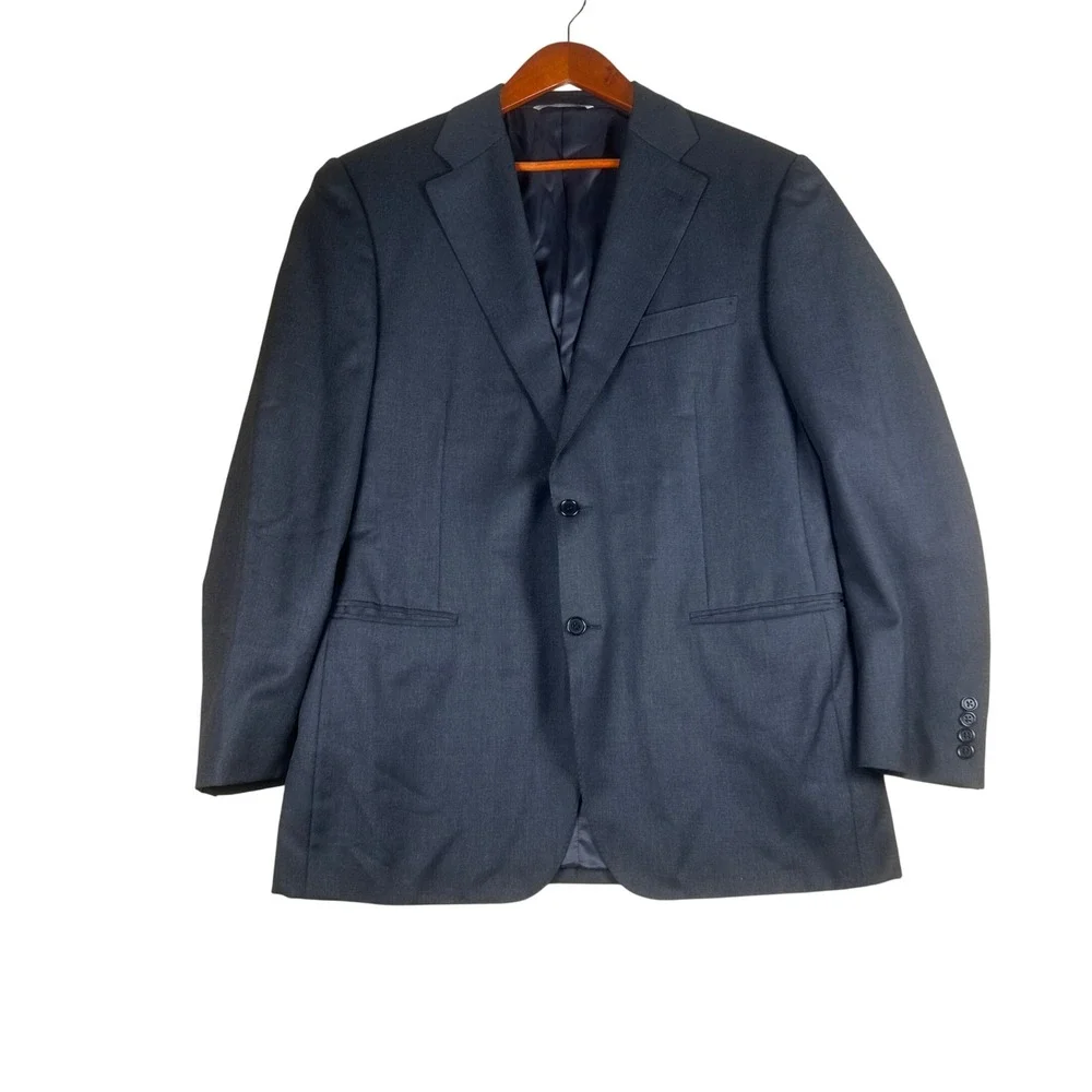 Canali 1934 Men Charcoal Gray 100% Wool Blazer Sport Coat Italy 44R US 54R EU